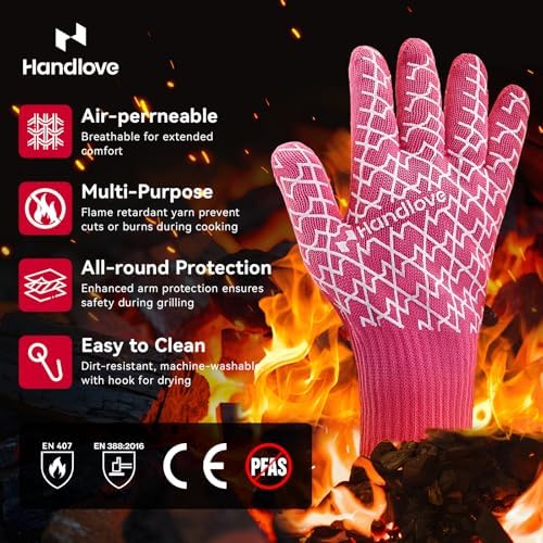 HandLove Aramid Heat Resistant BBQ Gloves – Grilling & Oven Gloves - Image 2