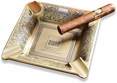 Cigar Ashtray 4 Slots Metal Large Cigarettes Ashtray by hancigar