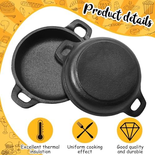 Ziliny 20 Pack Mini Cast Iron Skillets 5 x 5 x 1.3 Inch Pan Ramekin Set - Image 4
