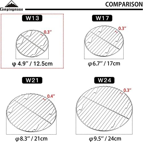 CAMPINGMOON φ4.9-inch Round Stainless Steel Cooking Grid Grill Fits - Image 4
