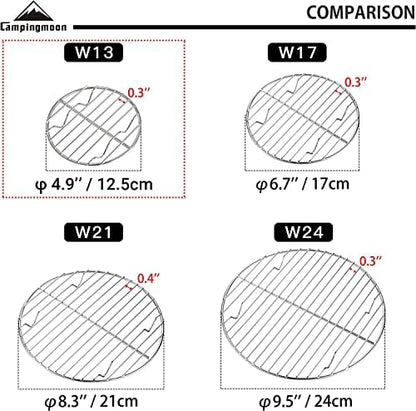 CAMPINGMOON φ4.9-inch Round Stainless Steel Cooking Grid Grill Fits - Image 4