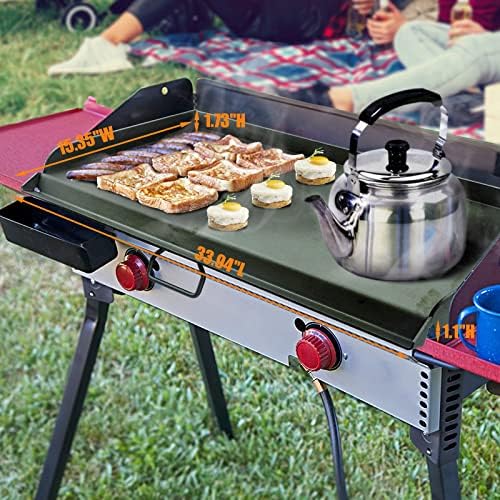 Hisencn Griddle for Camp Chef 2 Burner Stove, 14x32'' Flat Top Griddle for Gas - Image 2