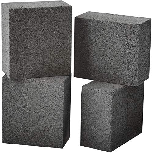 Heavy Duty, Non-Toxic Black Grill Brick Cleaner 4 Pack Reusable Chemical Free by FoodRestaurantSupplies