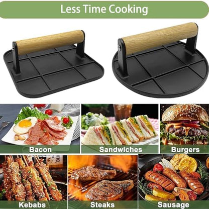 Smashed Burger Press with Wood Handle - Image 3