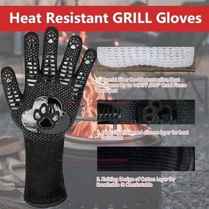 UBeesize Lengthen BBQ Gloves, 1472°F Heat Resistant Grill Glove, 14 inch - Image 3