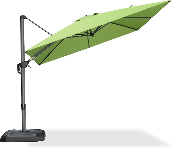 PURPLE LEAF Patio Outdoor Umbrella 9' x 9' Square All-Weather Apple Green | - Image 8