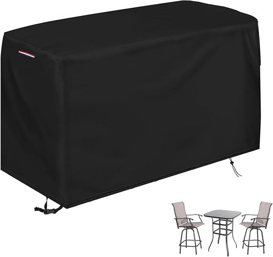 Patio Swivel Bar Set Covers, Waterproof Outdoor Bar Height Set Cover for Patio Bistro Sets 3 Piece Table and Chairs, Heavy Duty 600D Outdoor Bars Height Dining Sets Cover- 70" L x 32" W x 47" H
