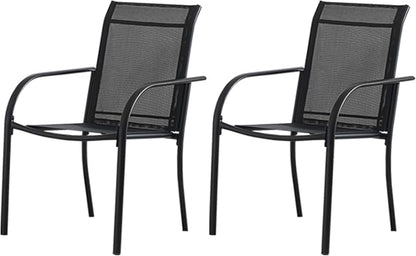Outdoor Dining Chairs Set of 2, Stackable Patio Chair - Image 7