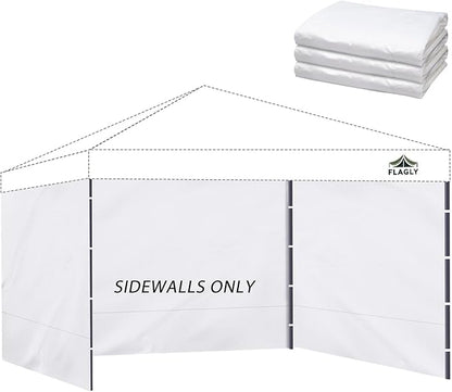 Instant 3pcs Canopy Sidewalls for 12x12 Pop Up Canopy Tent, 300D Waterproof Material for Outdoor Events, Vendor Booths, and Privacy (Sidewalls Only, Canopy Not Included)(White, 12x12ft-3pcs)