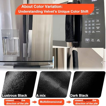 Volecy Refrigerator Handle Covers, Washable Velvet Appliance Door Handle Covers - Image 2