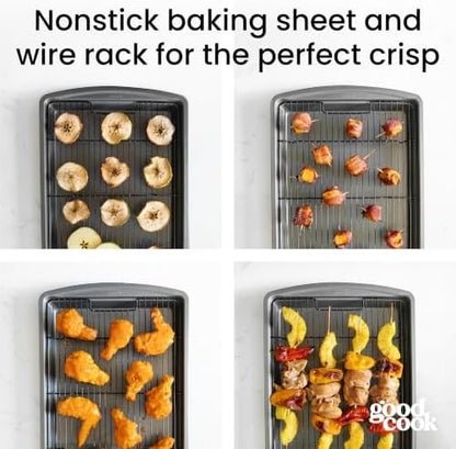 GoodCook Nonstick Carbon Steel Baking Pan & Raised Wire Rack, 15x10.5-Inch - Image 3