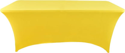 2-Pack 8ft Spandex Table Covers for Rectangle Folding Tables - Washable Elastic Tablecloth - Ultimate Fitted Table Protector for Birthday Parties, Trade Shows, Banquet