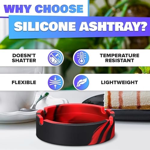 Silicone Ash Tray Outdoor, 3 Pack, 3.3x0.9 in - Image 3