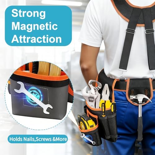 Tool Belt，Tool Belts for Men，Electrician/Carpenter Tool Belt Suspenders，Comes - Image 5