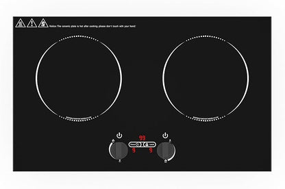 VBGK Induction Cooktop,110V 4000W Countertop burners with Knob Control,9 Power Levels, Kids Lock & Timer,LED touch control,Overheat Protection Electric stove,2 burner induction cooktop