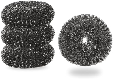 Stainless Steel Wool BBQ Grill Cleaning Scrubber Pads, 4 Pack by EsieHouzie