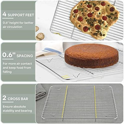 Herogo Mini Cooling Rack Set of 2, Stainless Steel 8.6" x 6.3" Small Baking Rack - Image 3