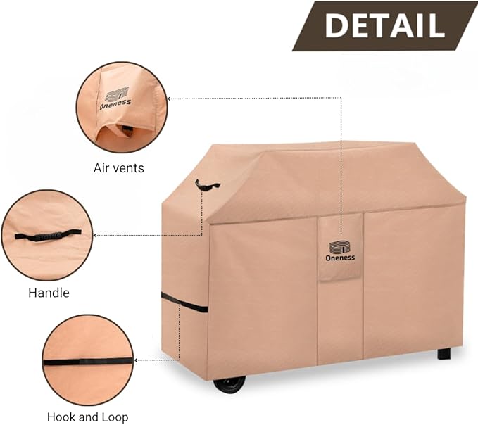 Oneness Grill Cover，54 inch Waterproof Weather Resistant BBQ Gas Grill Cover for Weber Spirit Char-Broil Performance,No Fading Within 2 Years