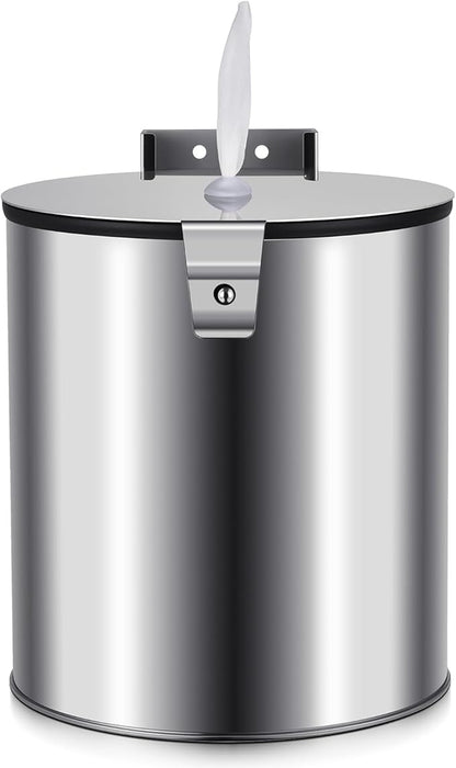 Zonon Stainless Steel Wall Mount Disinfectant Wipe Dispenser Fits Sanitizing and Disinfecting Wipes on Rolls 11 x 10'' for Fitness Clubs Schools Commercial and Residential Facilities(Round)