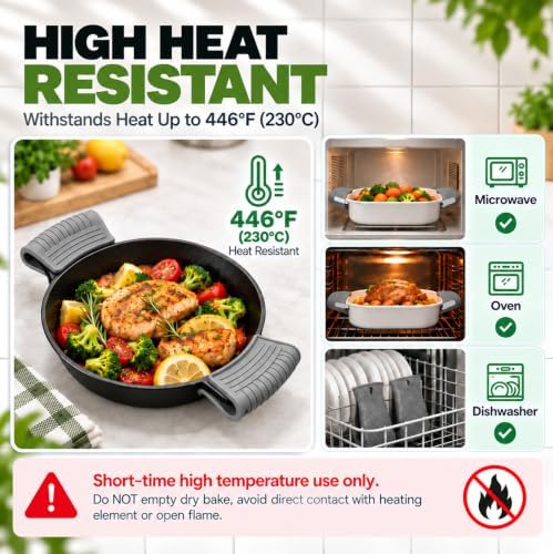 6Pcs Cast Iron Handle Cover, Silicone Pot Holders - Image 5