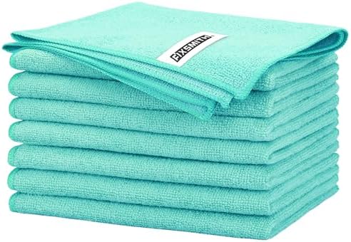 FIXSMITH Turquoise Microfiber Cleaning Cloth -Pack of 8, Highly Absorbent by FIXSMITH