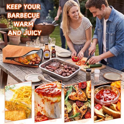Hushee 8 Pcs Grill Prep and Serve Trays, Stainless Steel BBQ Set - Image 6