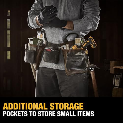 DEWALT Leather Tool Belt, 11 Pocket Professional Belt - Image 2