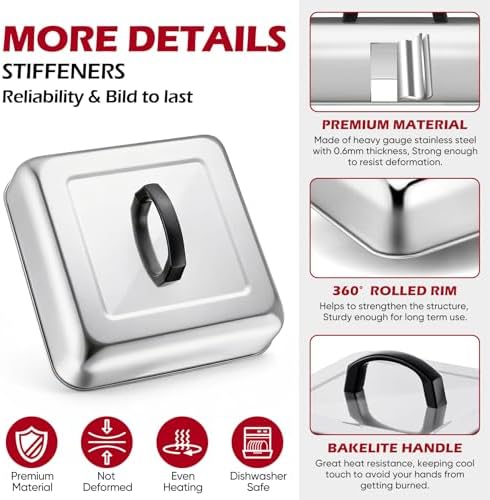 Joyfair Griddle Basting Cover 2 Pack, 10” Melting Dome Barbecue Tool Sets - Image 3