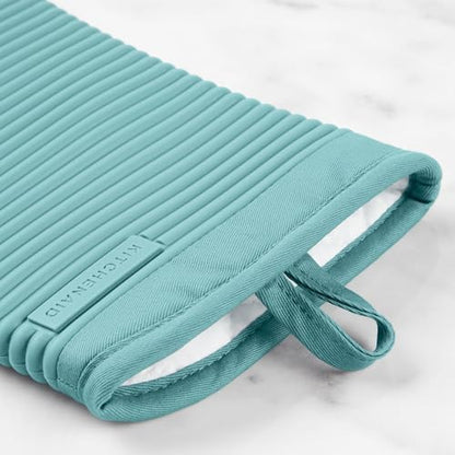KITCHENAID Ribbed Soft Silicone Oven Mitt 2-Pack Set, Mineral Water Aqua - Image 5