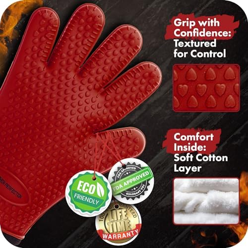KITCHEN PERFECTION Silicone Smoker BBQ Gloves - Image 3