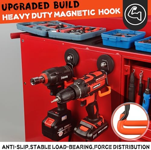 ULIBERMAGNET Pro-Mag Upgraded Heavy Duty Magnetic Garage Hooks, 6 Pack Strong - Image 5