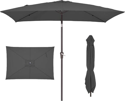 JEAREY 6.5x10 ft Rectangular Patio Umbrellas Rectangle Outdoor Umbrella by JEAREYOutdoorsCollection