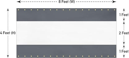 Covers & all Outdoor Clear Panel Curtain, 12 oz Vinyl Outdor Curtains for Patio, Waterproof & Weather Resistant Tarp with Brass Grommets for Pergola, Porch, Gazebos, Balcony (4’ H x 8’ W Feet, Gray)