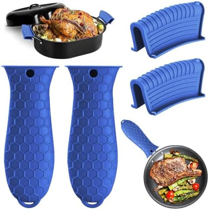 4 Pack Silicone Hot Handle Holder Cover Cast Iron Handle Cover Silicone Pot by Dazzhues