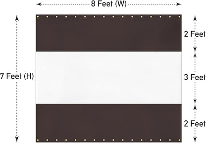 Covers & All Outdoor Clear Panel Curtain, 12 oz Vinyl Outdoor Curtains for Patio, Weather Resistant Waterproof Tarp with Brass Grommets for Pergola, Porch, Gazebos, Balcony (7'H x 8'W Feet, Coffee)