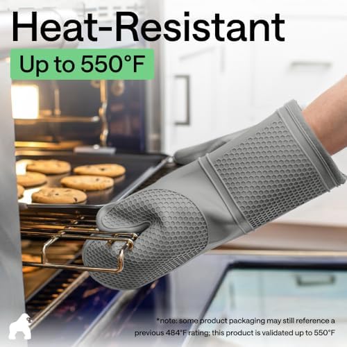 GORILLA GRIP Silicone Oven Mitts, 550F Heat Resistant - Image 5