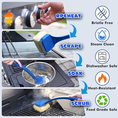 Grill Brush for Outdoor Grill, Bristle Free Grill Brush - Image 4
