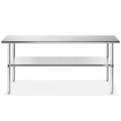 GRIDMANN Stainless Steel Work Table 60 x 30 Inches, NSF Commercial Kitchen Prep Table with Under Shelf for Restaurant and Home