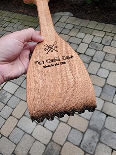 The Grill Oar - Wooden Grill Scraper and Cleaner, Made in the USA, Premium Red - Image 4