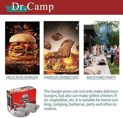 Dr.Camp 2 Pack Stainless Steel Burger Press - Image 6