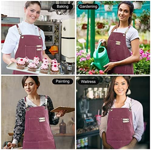 Hongsome Cotton Canvas Cross Back Apron - Image 6