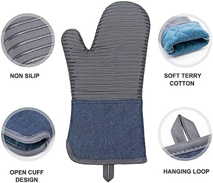 Yutat Oven Mitts, Pot Holders Set of 4 Made - Image 3