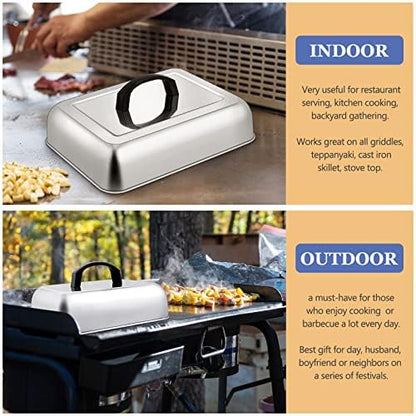 Rectangle Cheese Melting Dome, HaSteeL Stainless Steel Basting Cover - Image 7