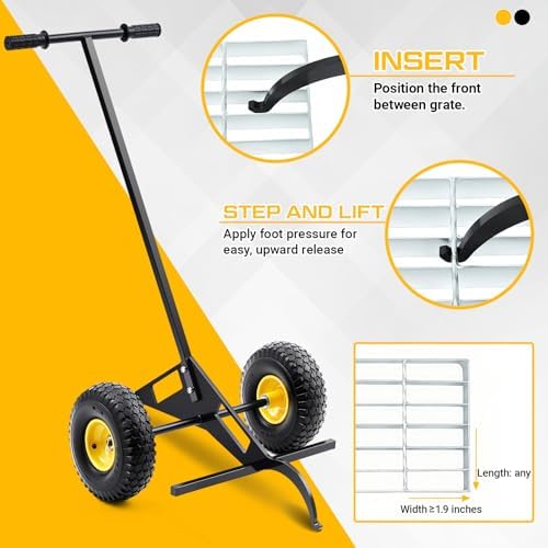 BBTO Grate Lifter Trolley Heavy Duty Grate Removal Tool - Image 2