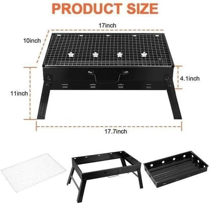 17 X 10 Inch Foldable Portable Stainless Steel BBQ Grill, Tool‑Free 2‑Step - Image 3