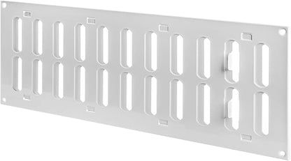 Repa Market 16" x 6" Inch (Outer Dimensions) White Adjustable Air Vent Cover - Galvanized Steel HVAC Air Vent Register - Heating, Cooling Toe Kick Vent Cover - Wall, Ceiling Return, Intake Air Grille