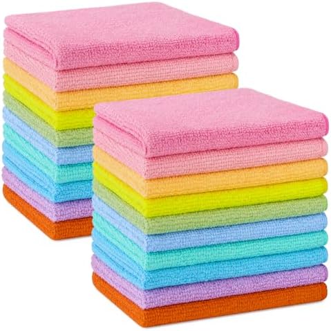 AIDEA Microfiber Cleaning Cloth-20PK, Microfiber Towels, 11.5"×11.5" by AIDEAHOME