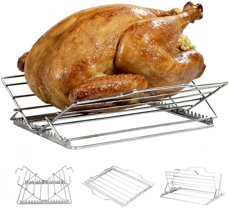 Stainless Steel Adjustable Foldable Broiling Rack by Unknown