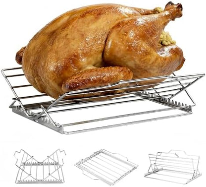 Stainless Steel Adjustable Foldable Broiling Rack by Unknown