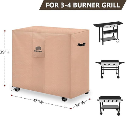 Oneness 47 Inch Heavy Duty Waterproof Grill Cover, UV Resistant Rip Resistant, Perfect for Outdoor BBQ Patio Use,2 Yar Fade Resistant